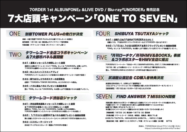 7大店頭キャンペーン「ONE TO SEVEN」決定！ | 7ORDER | 日本 