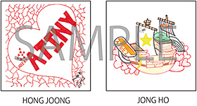 WonderGOO／新星堂(一部店舗を除く)：オリ特ステッカー(HONG JOONG ＆JONG HOの2枚セット)