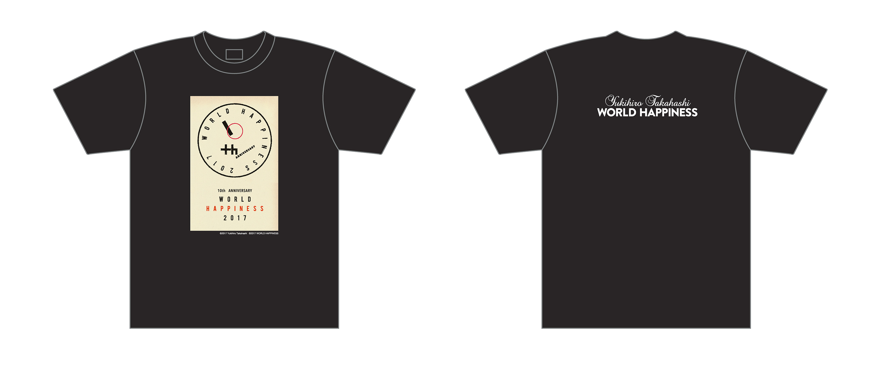 『WORLD HAPPINESS』Tシャツ 黒